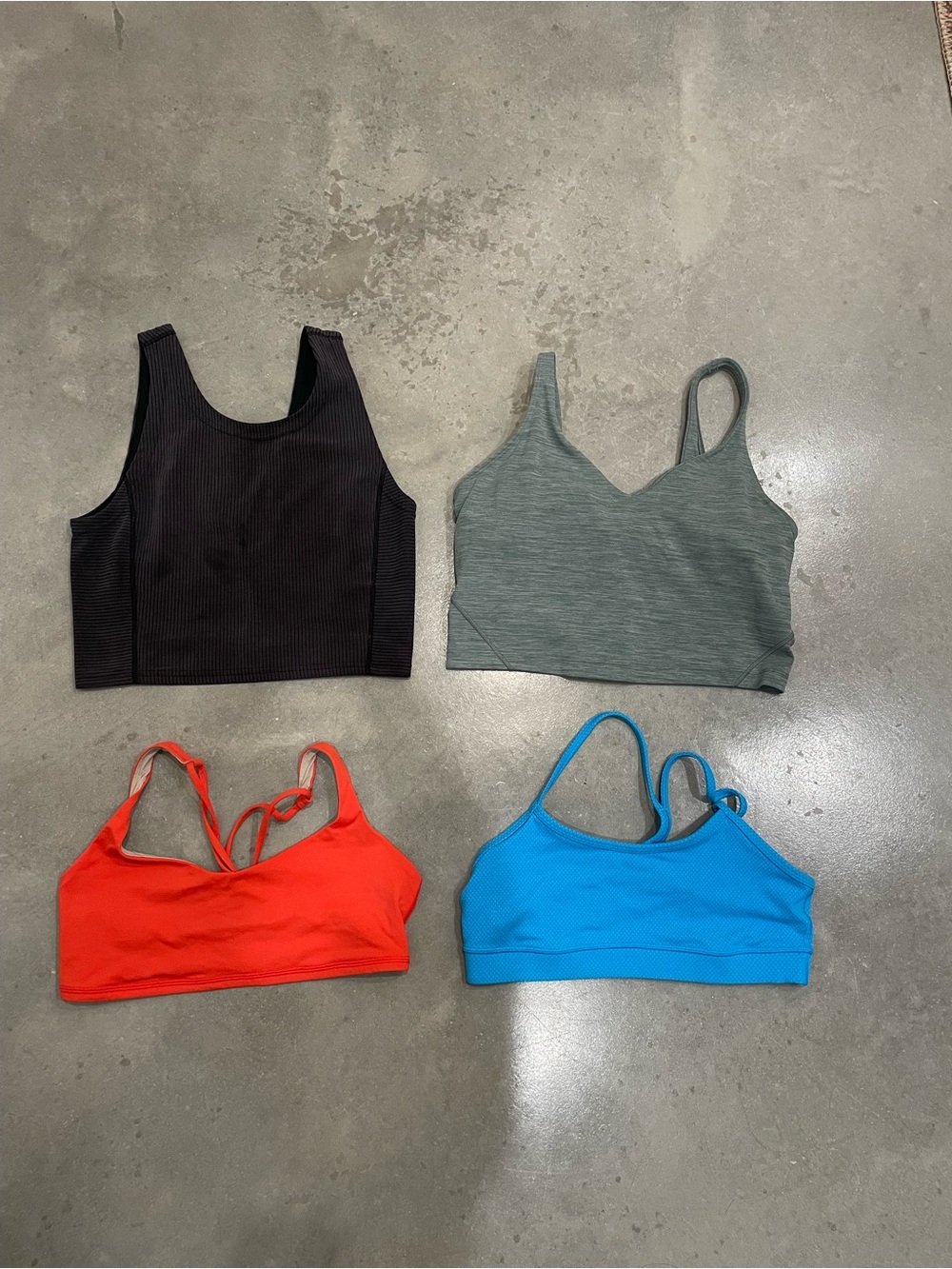 lululemon athletica Four-Pack Seamless Bralettes in Black, Olive, Red, Blue